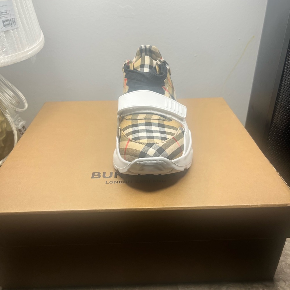 Burberry Checkered Sneakers - Black, White, Tan - Picture 7 of 7